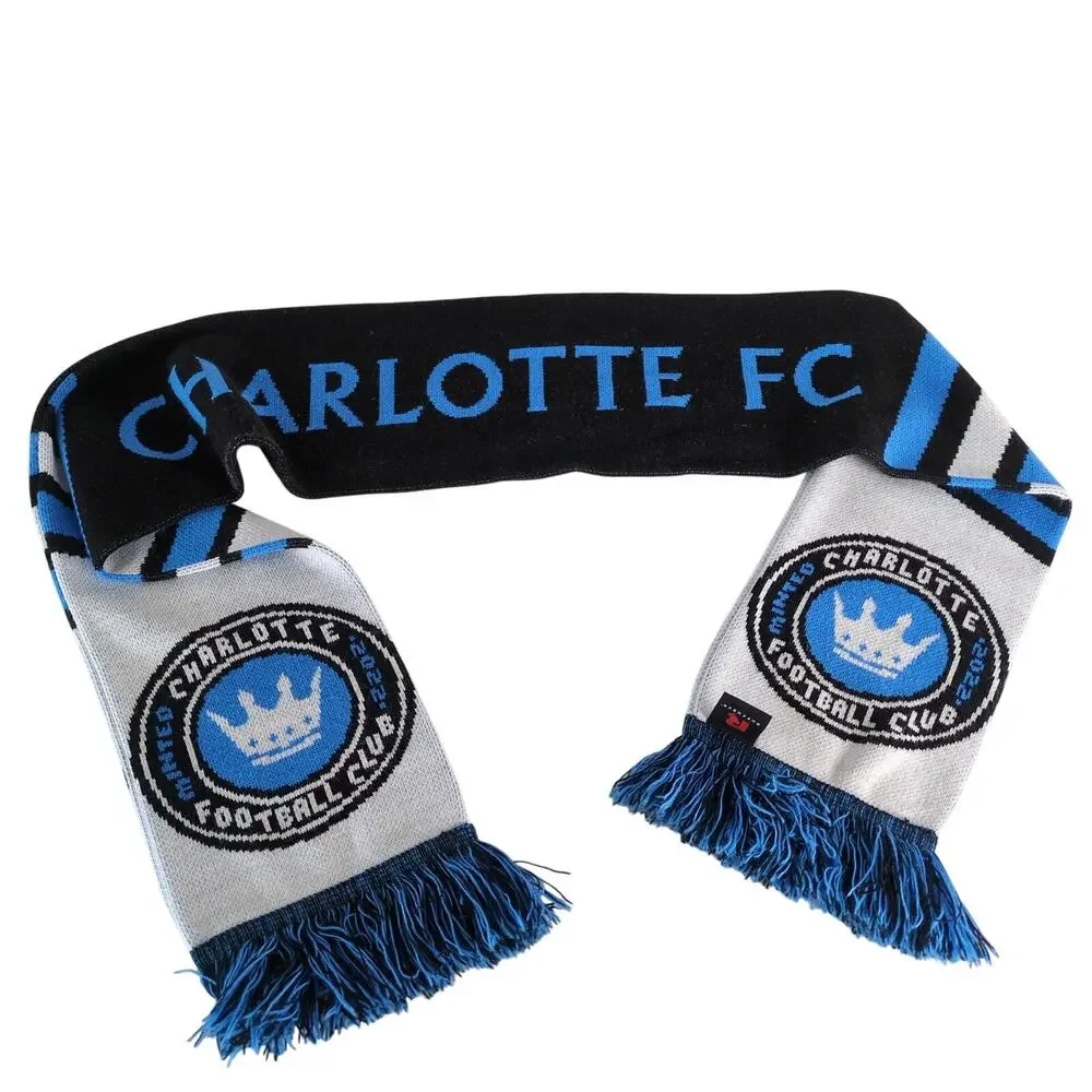 Charlotte‎ United Football Club Soccer Knit Fringe Scarf Ruffneck NC CLT FC